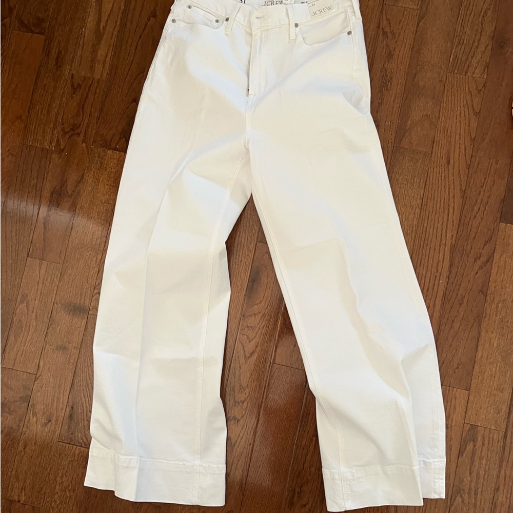 J. Crew Ivory Wide-Leg Pants